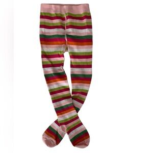 Gymboree Striped Tights Stretchy Pull On Pink Green Orange White Girls M/L